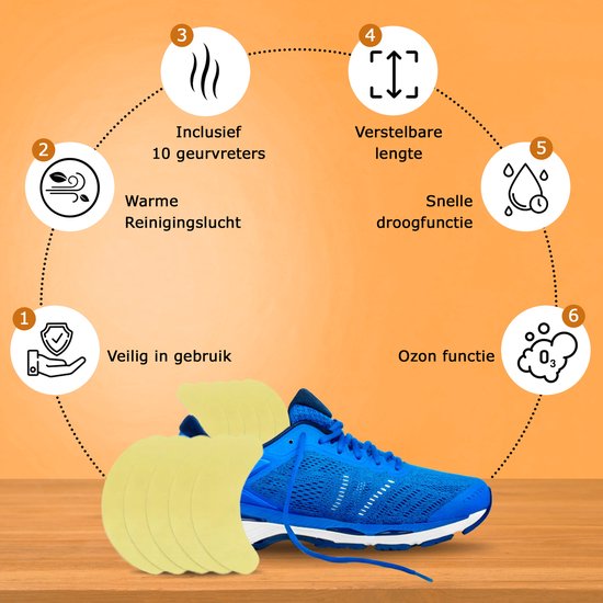 TibaGoods Premium Shoe Dryer & Shoe Freshener - Fonction ozone - Shoe Dryer Fresh - Fonction séchage - Comprend 10 destructeurs d'odeurs - Chaussure - Noir