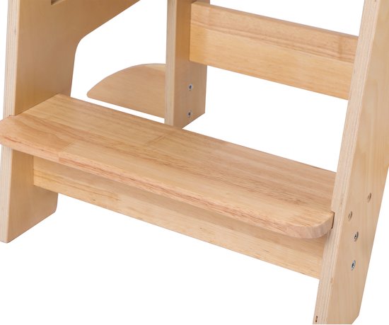 Sunny Liv Leertoren Naturel – Accessoire de cuisine en bois d’inspiration Montessori – Tour de cuisine réglable pour enfants – Jouet sûr et éducatif