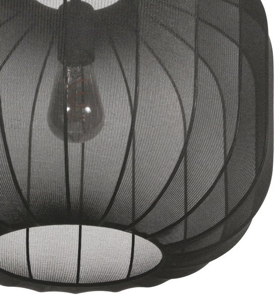 Anne Lighting - suspension - Sable - noir - lin et métal - Ø 45 cm - E27 - 4191ZW