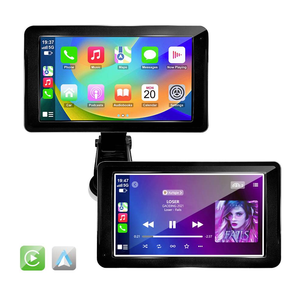 Écran sans fil Technaxx TX-320 compatible CarPlay et Android Auto - Noir - Écran tactile 7 pouces - Bluetooth 5.0 - Wi-Fi - 19 x 11,1 x 3,7 cm