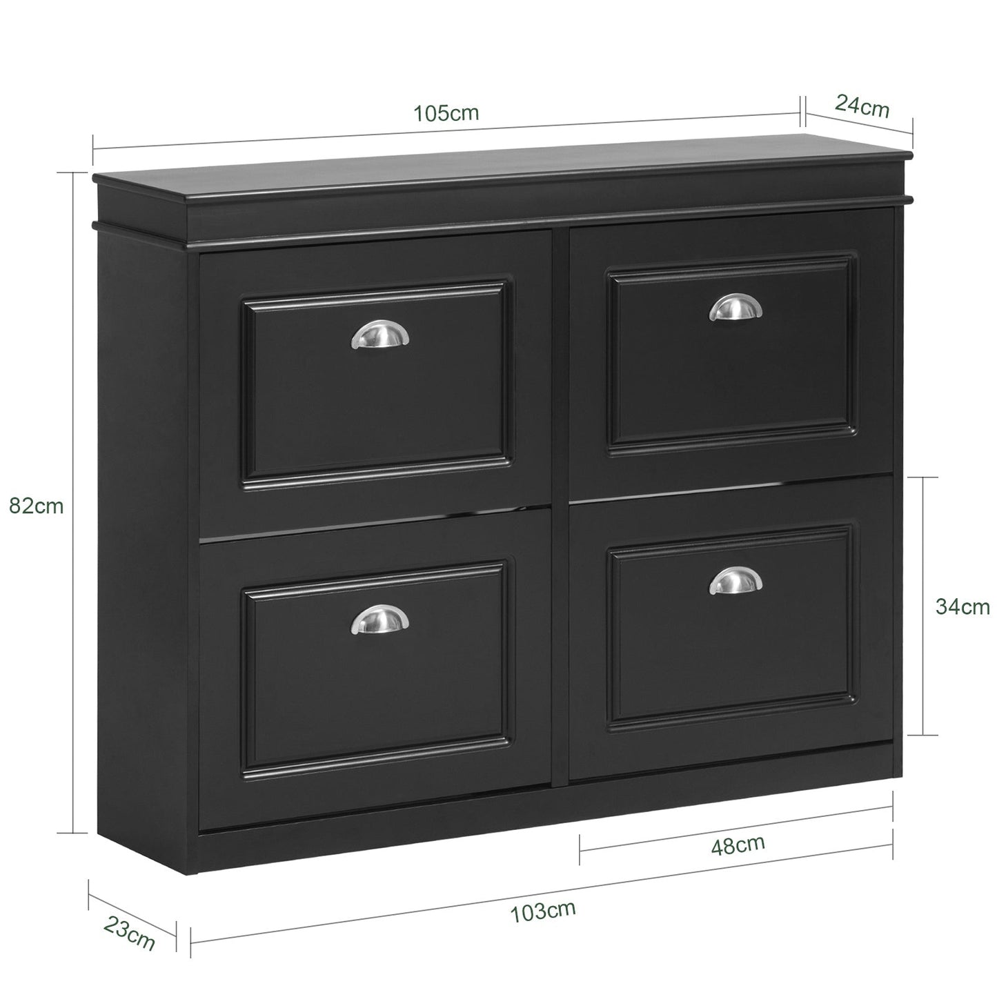 Meuble à chaussures SoBuy FSR79-SCH avec 4 tiroirs - 105 x 24 x 82 cm - Noir