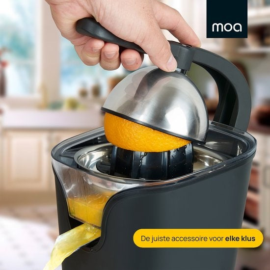 MOA Presse-agrumes - Presse-agrumes - Presse-orange électrique - Presse-citron - 2 cônes de pressage - Noir - CJ408B