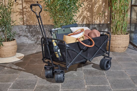 909 Chariot d'extérieur - Pliable - Capacité de charge maximale 80 KG - 100x57x99cm - Noir