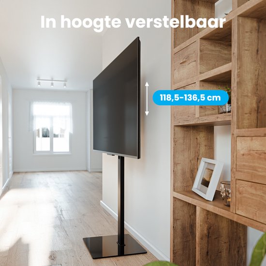 Auronic TV Stand - Pied TV - Réglable en hauteur - Pivotant - Inclinable - 37 à 90 pouces - Noir