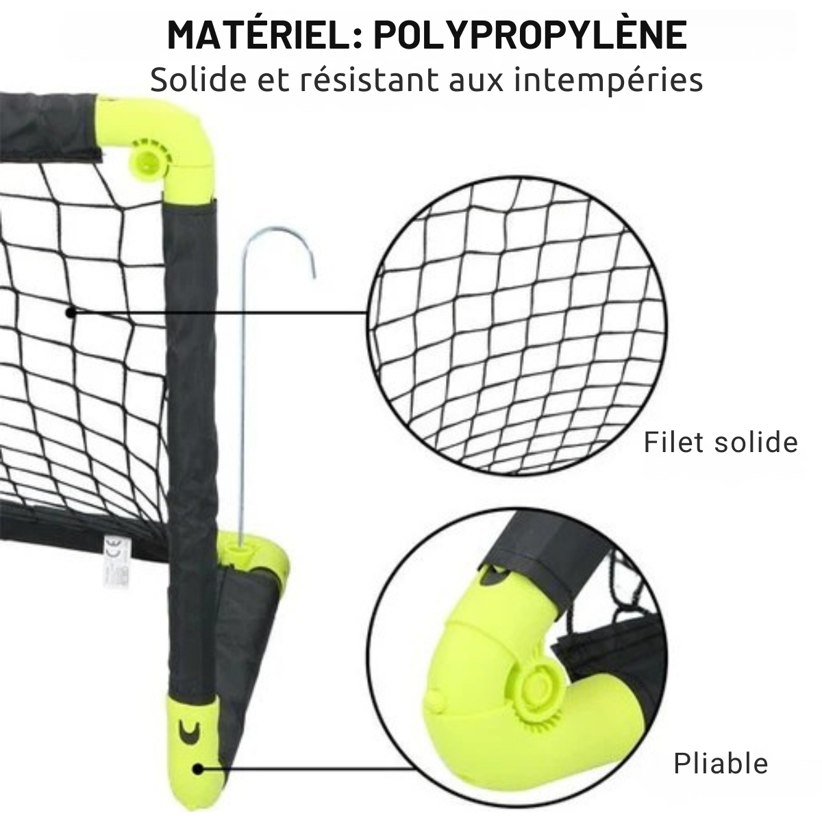 But de football - Dunlop - Deux pièces - Ballons de football - Pliable - Léger - Noir