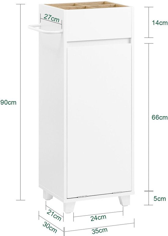 SoBuy BZR159-W Meuble de buanderie - Meuble de salle de bain blanc avec compartiments de rangement