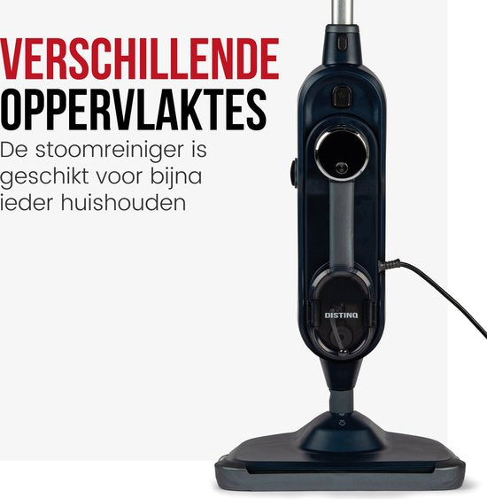 DistinQ Nettoyeur à vapeur pour vêtements, canapé et sol - Nettoyeur à vapeur portatif Nettoyeur de tapis - Nettoyeur à vapeur - 10 accessoires - 1300 Watts