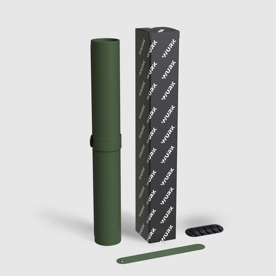 Tapis de bureau professionnel WURK - cuir synthétique - Organisateur de bureau - Accessoires de bureau - Comprend un clip pour câble - Tapis de souris XXL - 120x60 - Vert