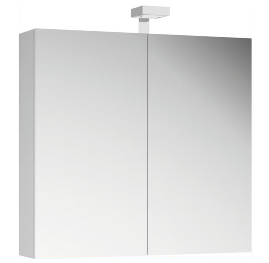 Allibert Armoire de toilette 80x70x15 cm - Blanc brillant avec éclairage LED et intérieur miroir