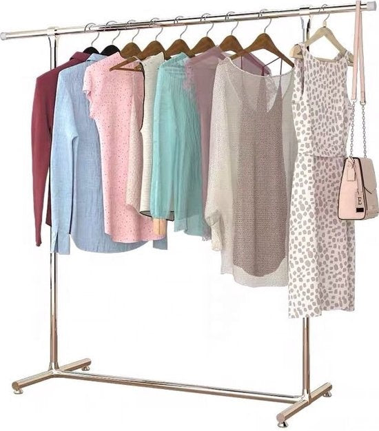 Perel Portemanteau sur roulettes, 1 barre, 120 x 50 x 120 cm, charge max. 75 kg, métal