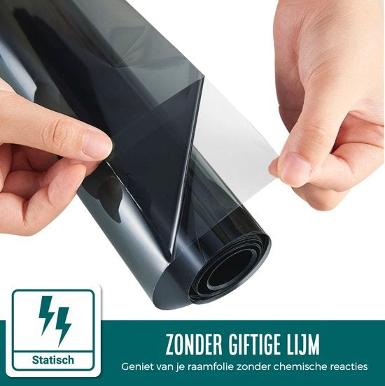 Homewell Film solaire pour fenêtre HR 60x200cm - Protection UV - Isolant et autocollant - Teinte noire 39%.
