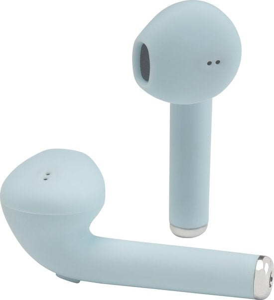 Denver TWE-46 - Earbuds - Wireless - Draadloos Oordopjes - Bluetooth - met oplaad case - handsfree - sporten - headset - In-ear - Bluetooth 5.0 - Licht blauw