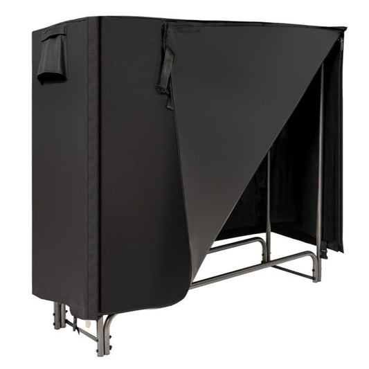 Porte-bois de jardin Porte-bois en métal avec couvercle imperméable Porte-bois 122,5 x 35,5 x 122,5 cm