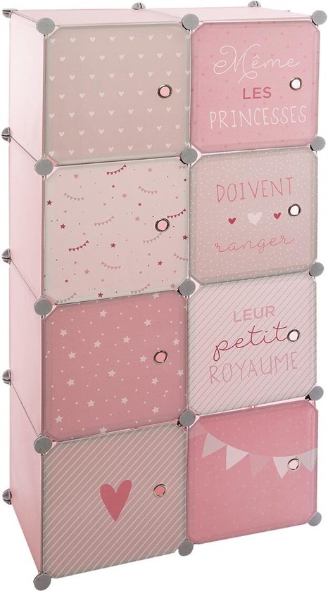 Meuble de rangement Atmosphera rose à 6 compartiments