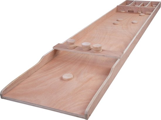Table de shuffleboard de compétition en bois 200 cm – 30 jetons inclus – Table de shuffleboard en contreplaqué pour la maison et les loisirs – Jeu de société – Longfield