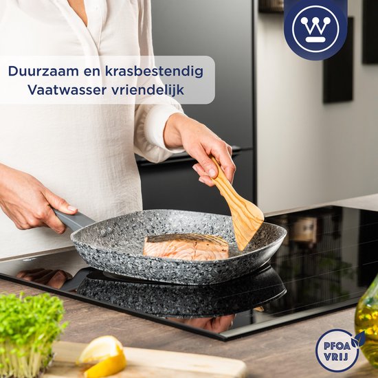 Westinghouse Poêle à griller induction - Ø 28 cm - Granit gris