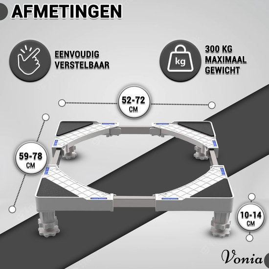 Vonia Augmentateur pour lave-linge - Augmentateur universel pour produits blancs - Réglable - 300 KG