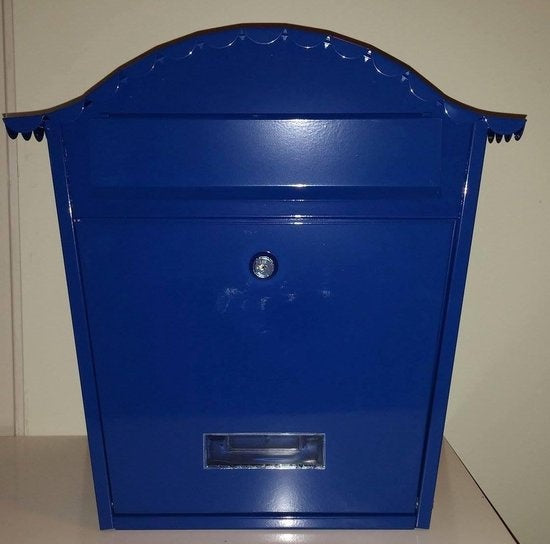 Boîte aux lettres Perel Paris, montage mural, avec plaque signalétique, 2 clés incluses, dimensions (H x L x P) 37 x 26,5 x 13,2 cm, bleu