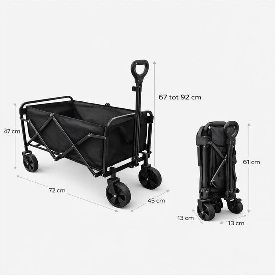 Ceruzo Chariot de plage 60 L – Pliable – Chariot de transport – Camping, plage – 20 kg max.