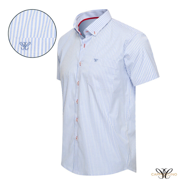 Bronte Stretch Shirt Stripe Light Blue