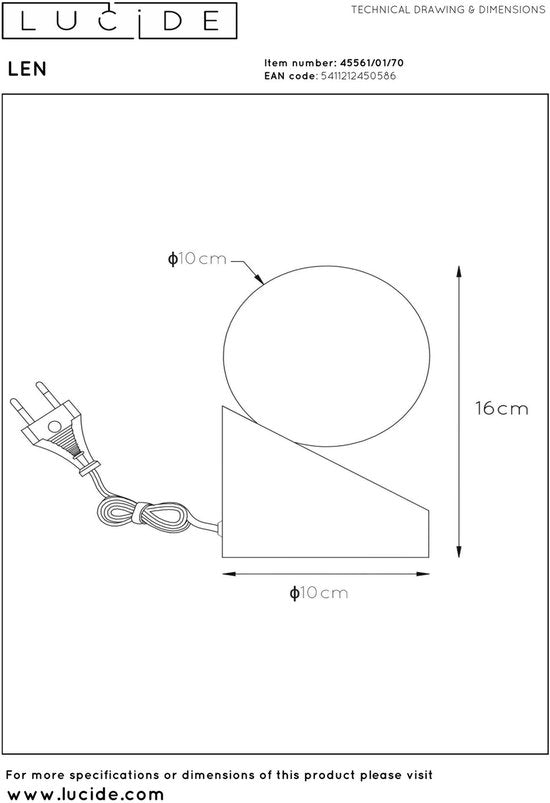 Lucide LEN - Lampe de table - Ø 10 cm - 1xG9 - Aspect bois foncé - Japandi