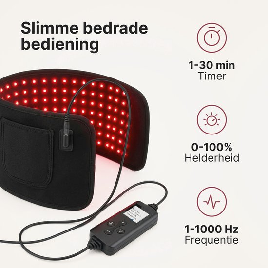 Ceinture de thérapie par lumière rouge Panacea TheraFlex avec câble - Infrarouge 660 et 850 nm - 120 LED - 219 mW/cm²