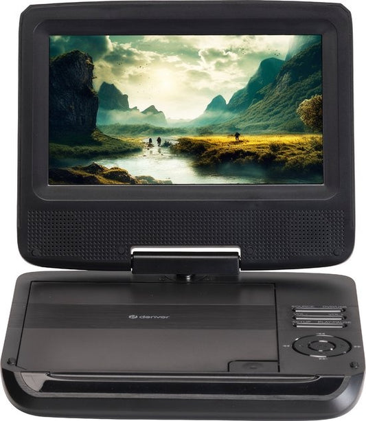 Lecteur DVD portable MT792 - Denver - Écran 7 pouces - Incl. Support d'appuie-tête - USB - Écran rotatif - Noir