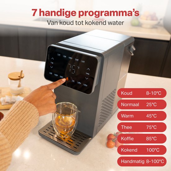 AoraKitchen Distributeur d'eau chaude - 4.5L - Robinet d'eau chaude - Touch - Distributeur d'eau - Bouilloire instantanée