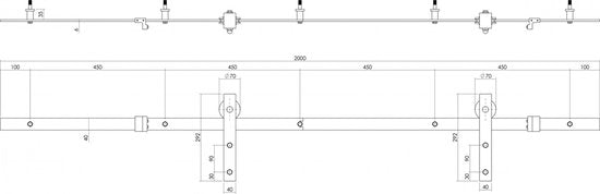 Système de porte coulissante Intersteel Basic noir mat