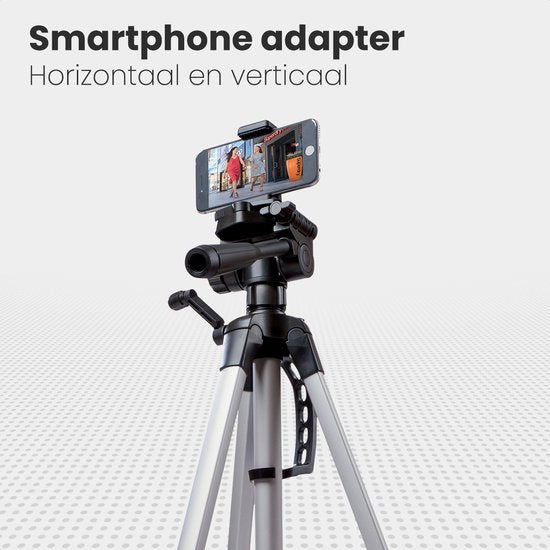 Auronic Trépied - Appareil photo - Téléphone - Iphone - Trépied avec support pour smartphone - Gris argenté