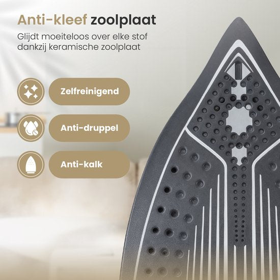 Vapore - Fer à vapeur 2400W - Semelle en céramique - Fer à repasser - 34g/min de vapeur - Anti-goutte - Fer à repasser - Autonettoyant - Tapis de repassage résistant à la chaleur inclus