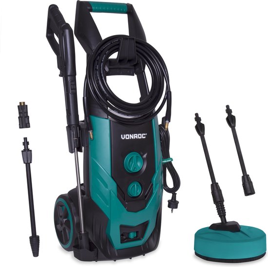 Nettoyeur haute pression VONROC - V22-2 2200W - 170 bar - 450 l/h - avec tuyau de 8 m - nettoyeur de terrasse - Vert et noir