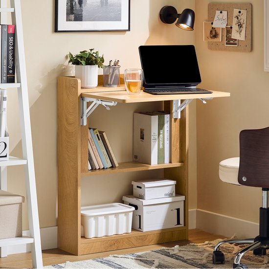 SoBuy FWT92-N Bureau pliable - Bois composite, 63x82x20cm
