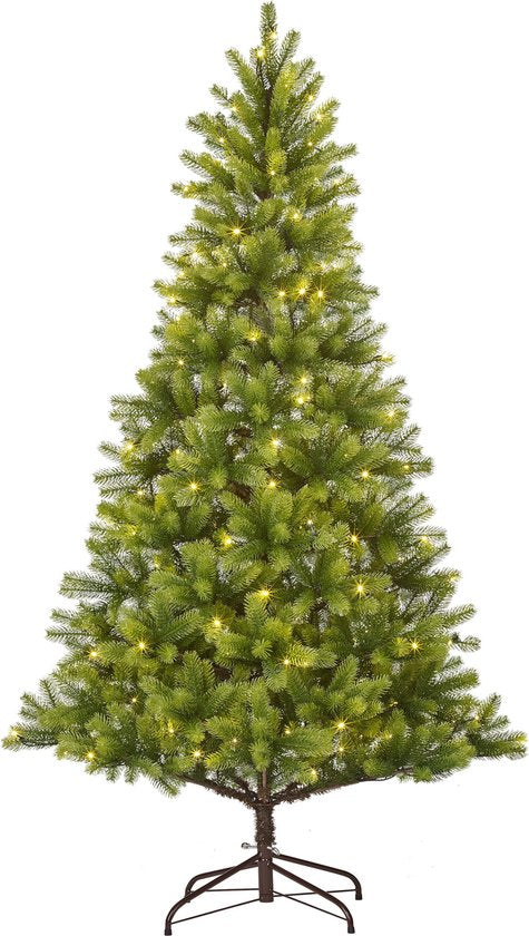 Black Box Trees Nagoya Artificial Christmas Tree with Warm White LED Lights - H240 x Ø138 cm - Vert