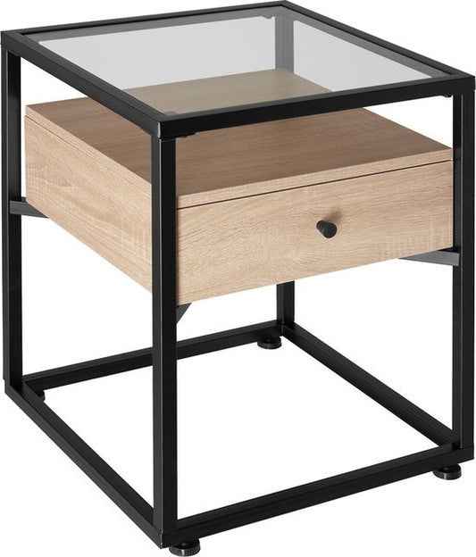 tectake - table de chevet Preston - table de chevet 43x45x54,5cm - brun clair industriel - 404681
