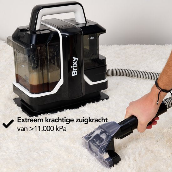 Brixy Professional Carpet Cleaner - Stain Cleaner - 2 Brushes - Powerful And Portable - Sofa Cleaner - Furniture Cleaner - Seat Cleaner - Black