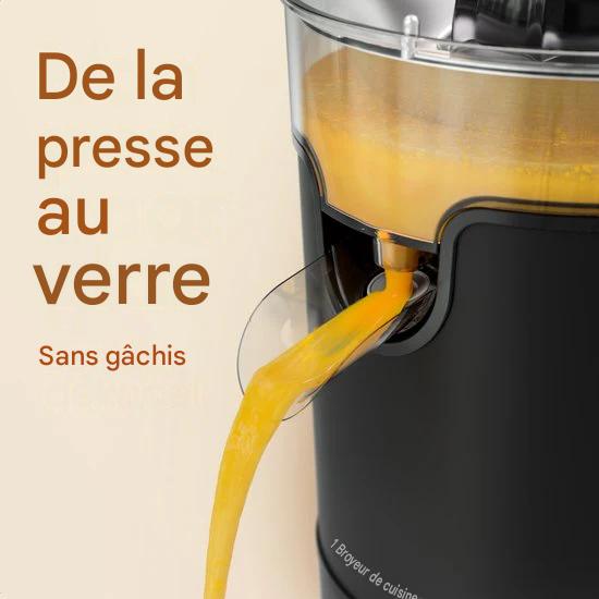 KitchenBrothers Presse-agrumes - Compact - Avec bec et levier de pression - 0.35L - Noir