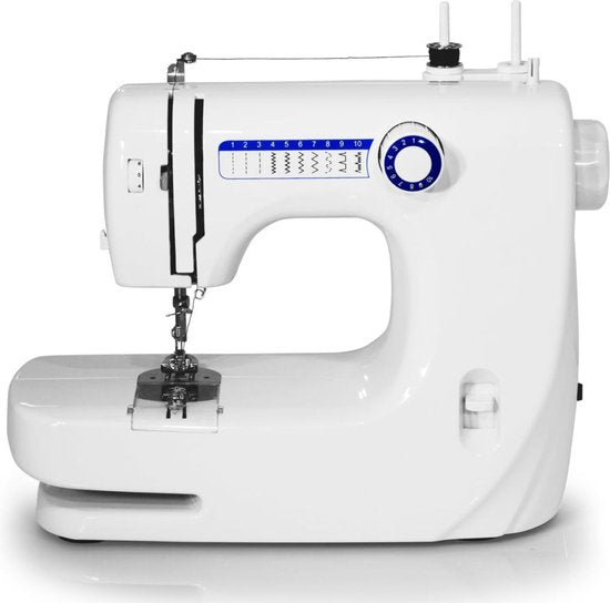 Machine à coudre Tristar SM-6000 - Débutants - Machine à coudre - 10 motifs - Tissus légers et fins - Blanche