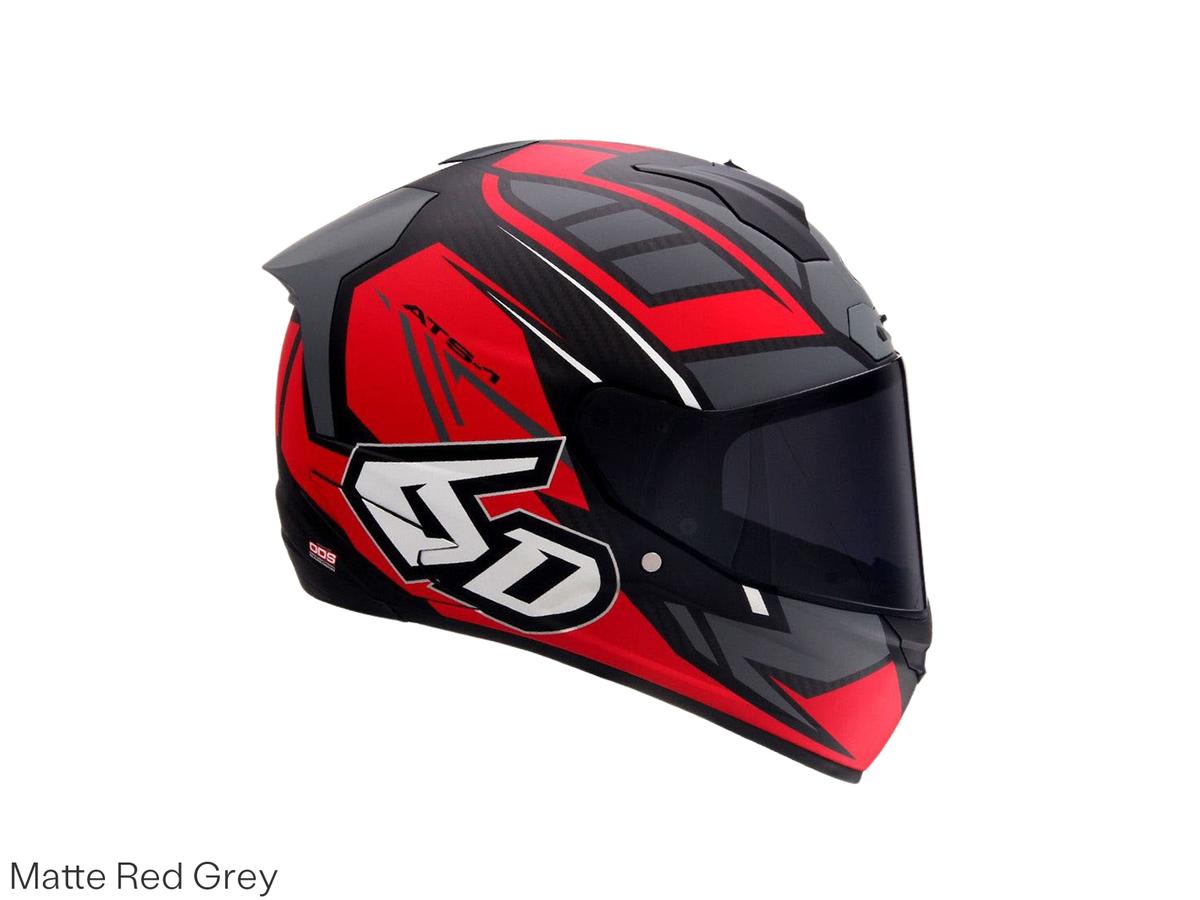 Casque de moto 6D ATS-1R Rogue - Rouge gris mat - taille S