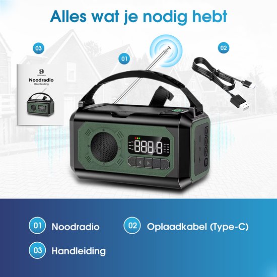 Novalance Emergency Radio - Solar Rewindable 12,000mAh - MODEL 2025 - Solar powerbank - Survival Emergency Kit - Flashlight - Emergency kit - Emergency ration - Radio