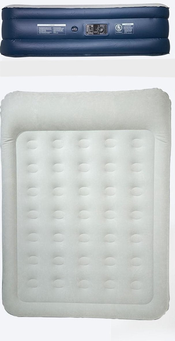 Lit gonflable LifeGoods - 2 personnes - Avec pompe intégrée - Sac de transport et kit de réparation inclus - Bleu