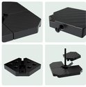 Set de 4 tuiles pour Parasol Lifegoods - 50x50x11 cm - Remplissable jusqu'à 145 kg - noir