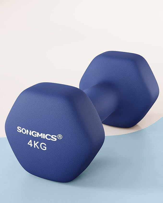 Haltères Songmics - Lot de 2 - Hexagonaux - Néoprène - Anti-roulement