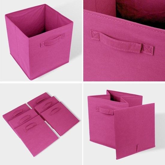 LifeGoods Organiseurs de placards - 6 pièces - 20L - Textile - Rose