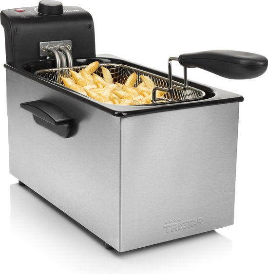 Friteuse Tristar 3 litres - FR-6946 - Puissance 2000 W - Zone froide - Acier inoxydable