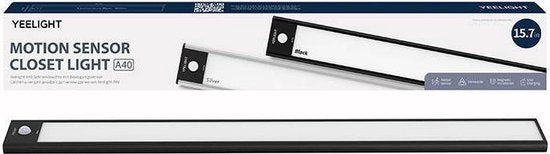 Éclairage d'armoire Yeelight avec détecteur de mouvement - 90 lumens - Noir - 40 cm - rechargeable
