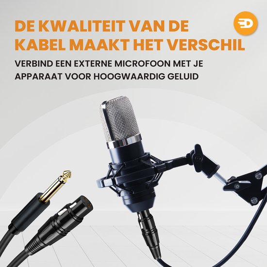 Drivv. Premium XLR Cable - XLR femelle vers jack 6,35 mm mâle - Jack stéréo - 3 mètres