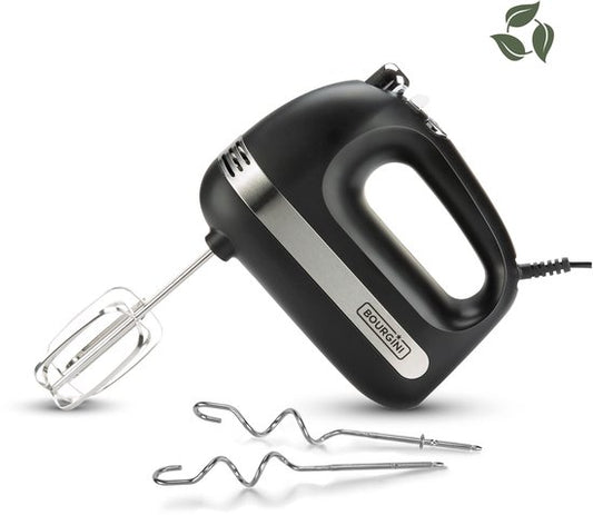 Bourgini Elements - Batteur à main - 5 vitesses avec fonction Turbo - Accessoires en acier inoxydable - Puissance de 400 W - Matériaux recyclés certifiés GRS