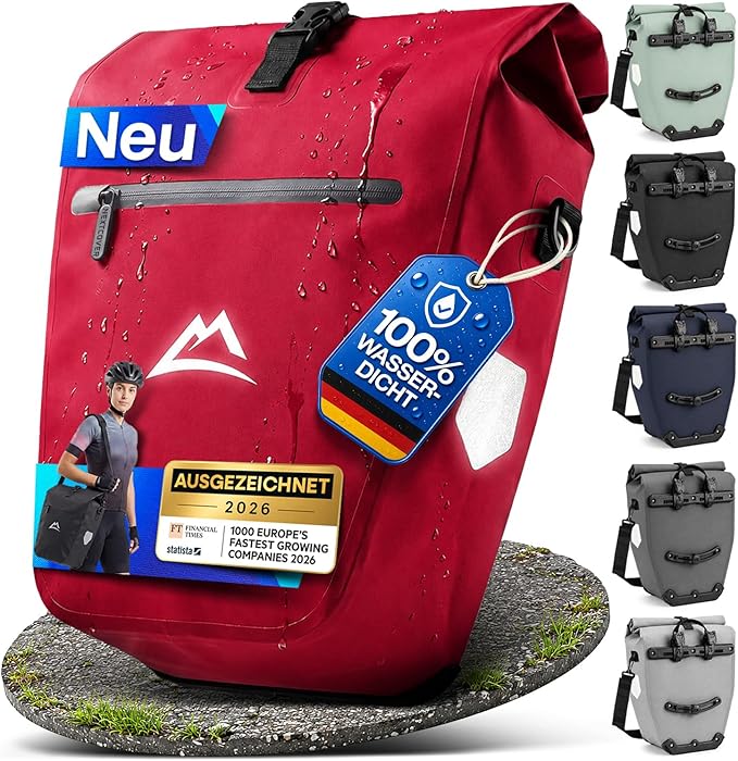 Sac de vélo Nextcover - 28 L - TPU - Fermeture à enroulement - Porte-bagages - Rouge