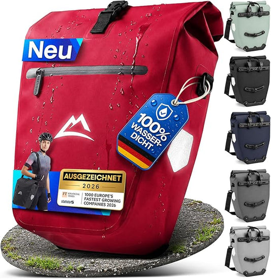 Sac de vélo Nextcover - 28 L - TPU - Fermeture à enroulement - Porte-bagages - Rouge